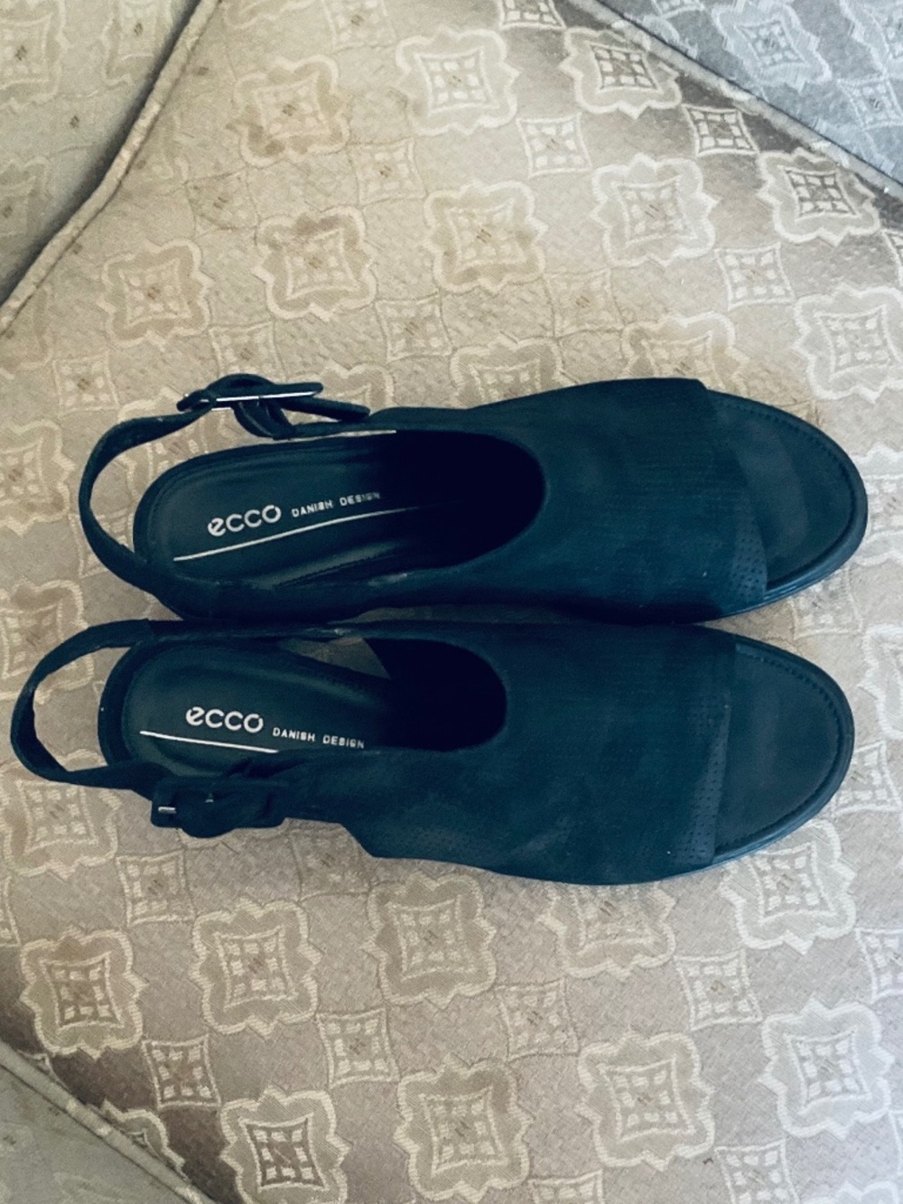 NWOB ECCO Shape 35 Block Slingback Leather Sandals Black Size 9 / 40 - Picture 8 of 8